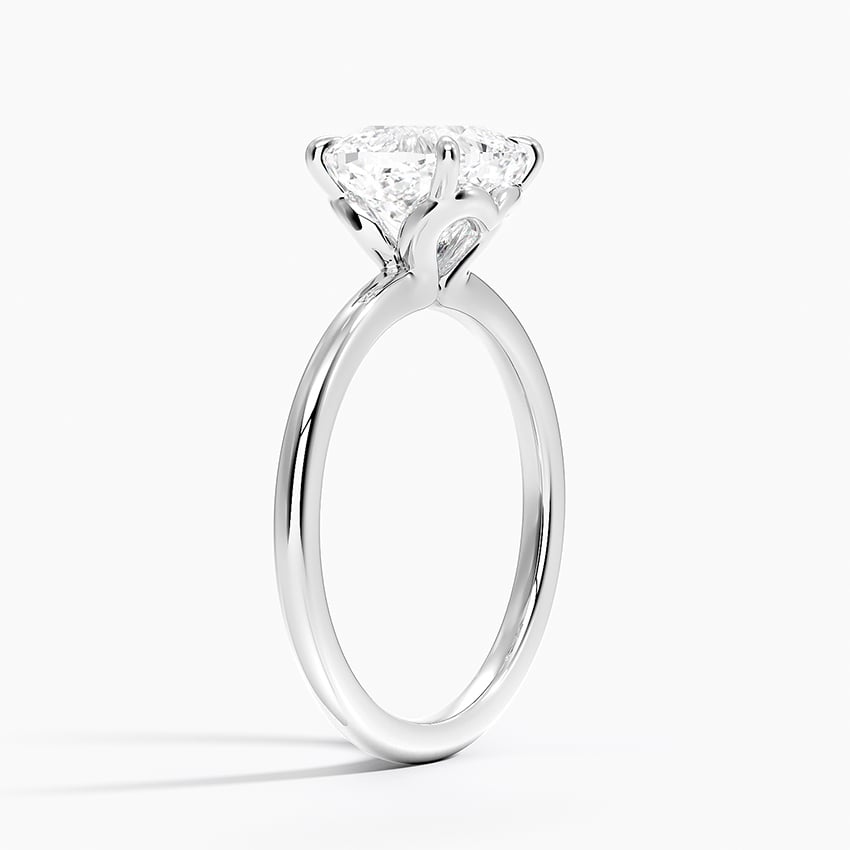 18K White Gold Hidden Heart Solitaire Ring
