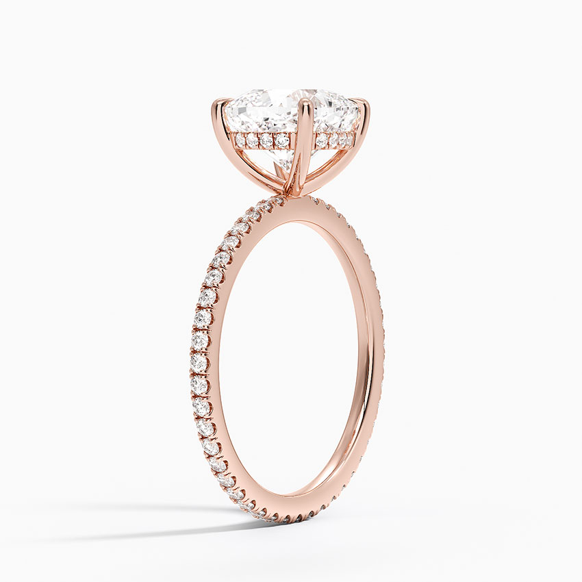 14K Rose Gold Perfect Fit Hidden Halo Eternity Diamond Ring