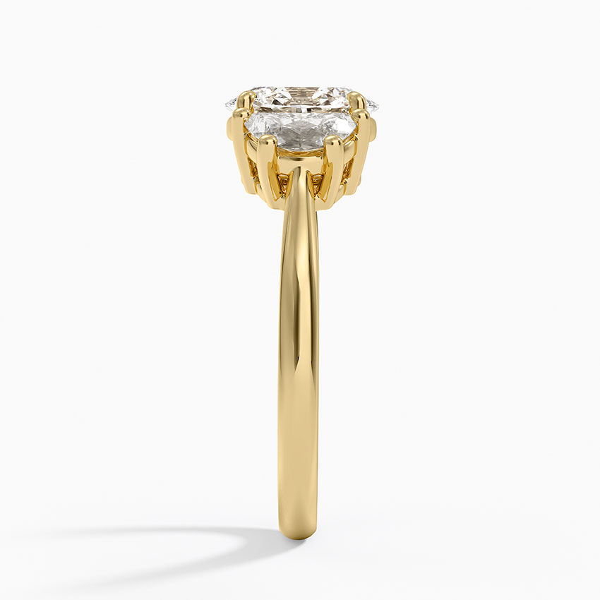 Half Moon Three Stone Diamond Ring (1/2 ct. tw.) in 18K Yellow Gold