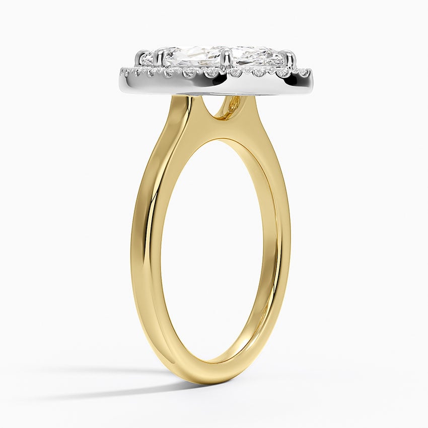 Julia Mixed Metal Halo Diamond Ring