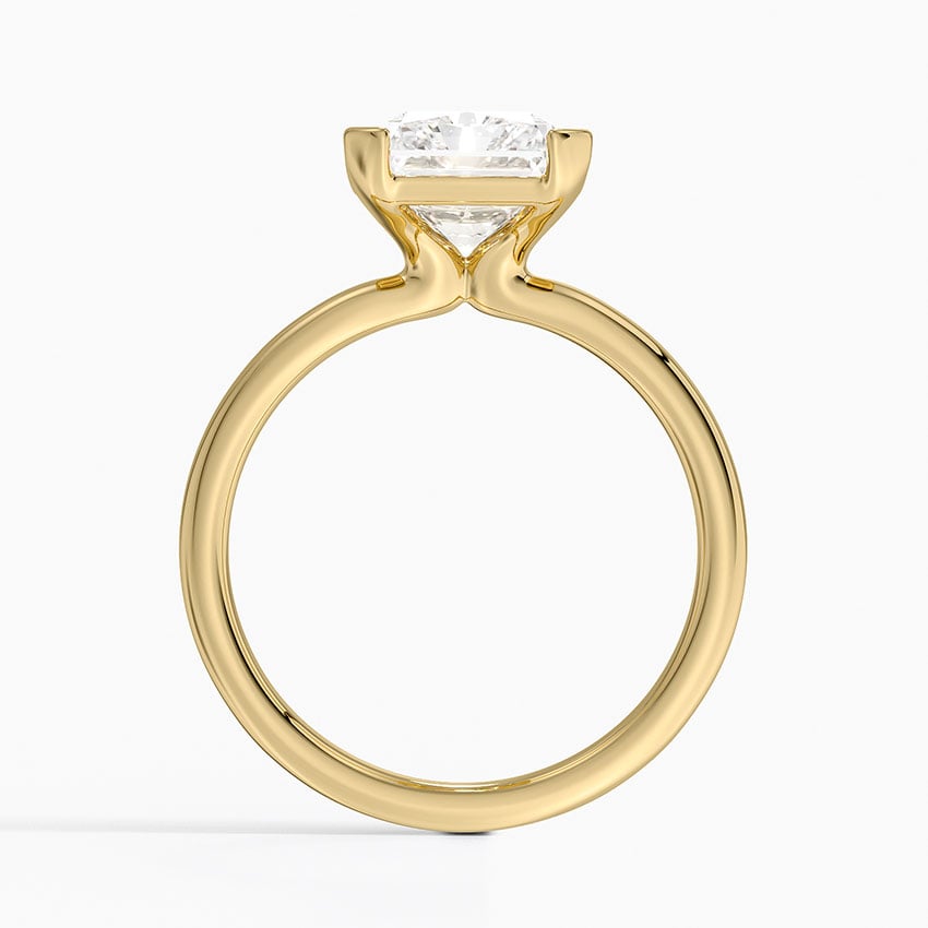 18K Yellow Gold Annika Half Bezel Solitaire Ring