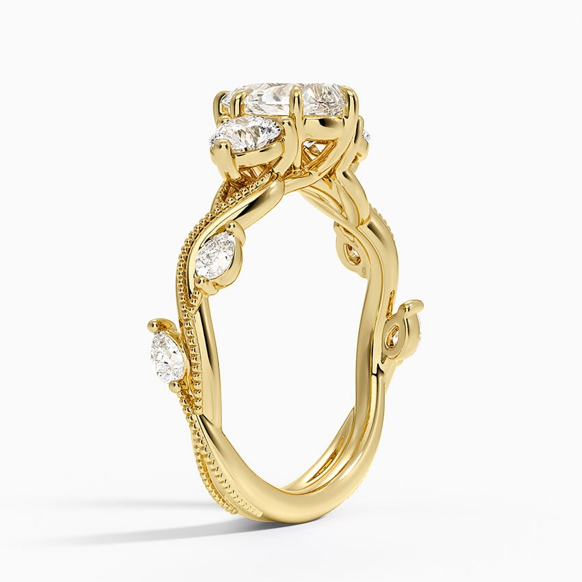 Vintage Secret Garden Three Stone Diamond Ring