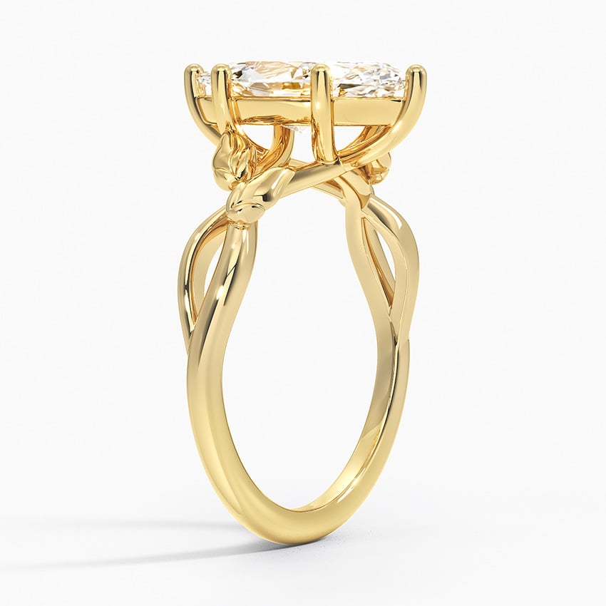 18K Yellow Gold Budding Willow Solitaire Ring