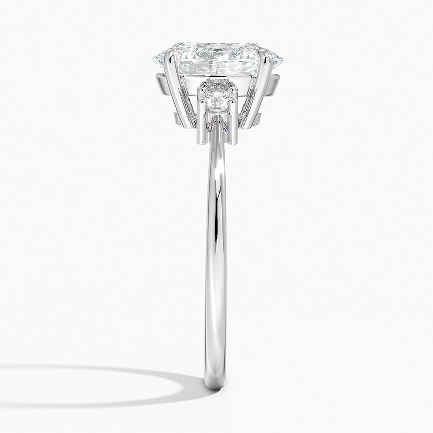 Petite Selene Three Stone Diamond Ring (1/10 ct. tw.) in Platinum