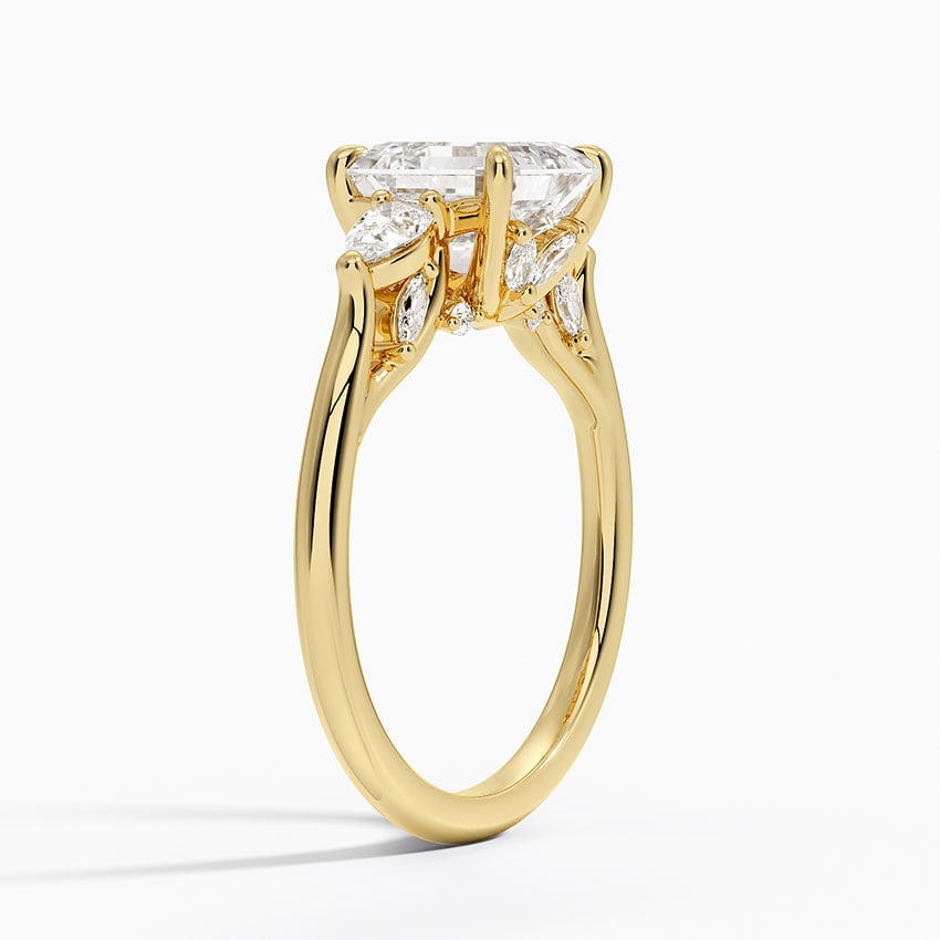 Three Stone Cathedral Engagement Ring