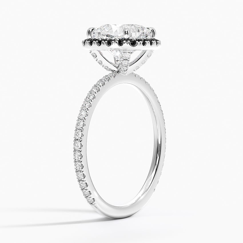 Waverly Halo Diamond Ring with Black Diamond Accents - Brilliant Earth