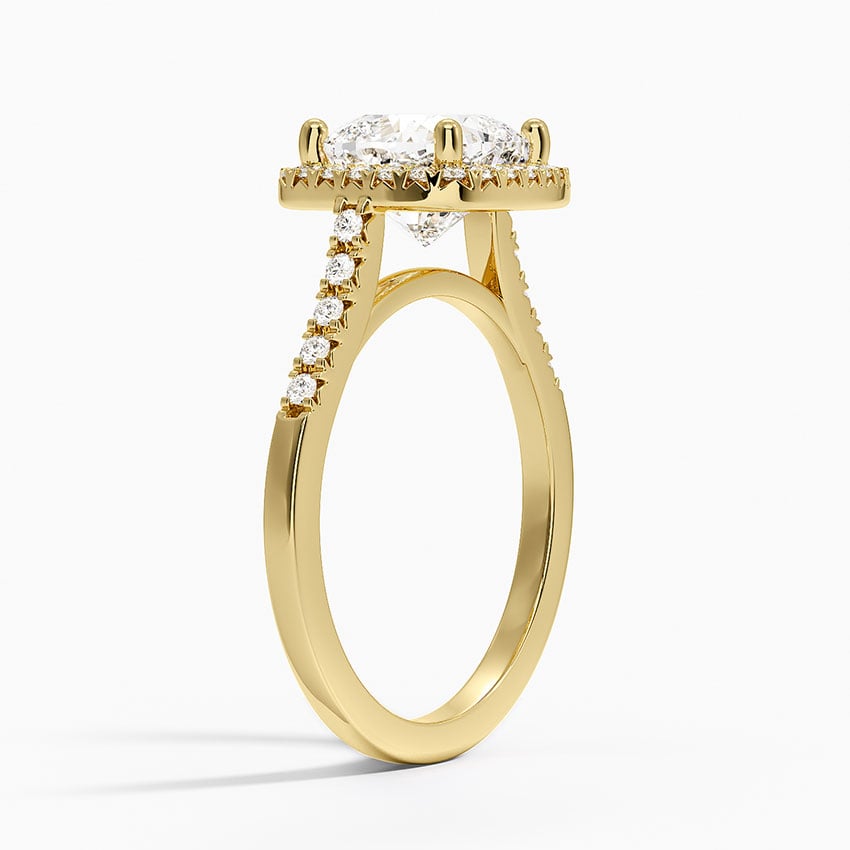 18K Yellow Gold Odessa Halo Diamond Ring (1/5 ct. tw.), large side view