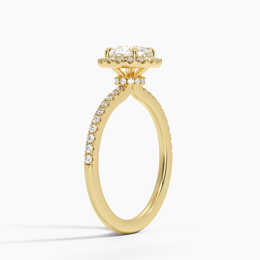 18K Yellow Gold Waverly Hidden Halo Diamond Ring