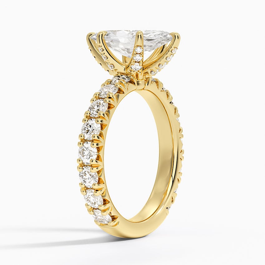 18K Yellow Gold Ellora Three-Quarter Coverage Diamond Ring