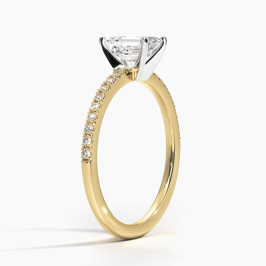 18K Yellow Gold Ballad Half Coverage Diamond Ring (1/8 ct. tw.)