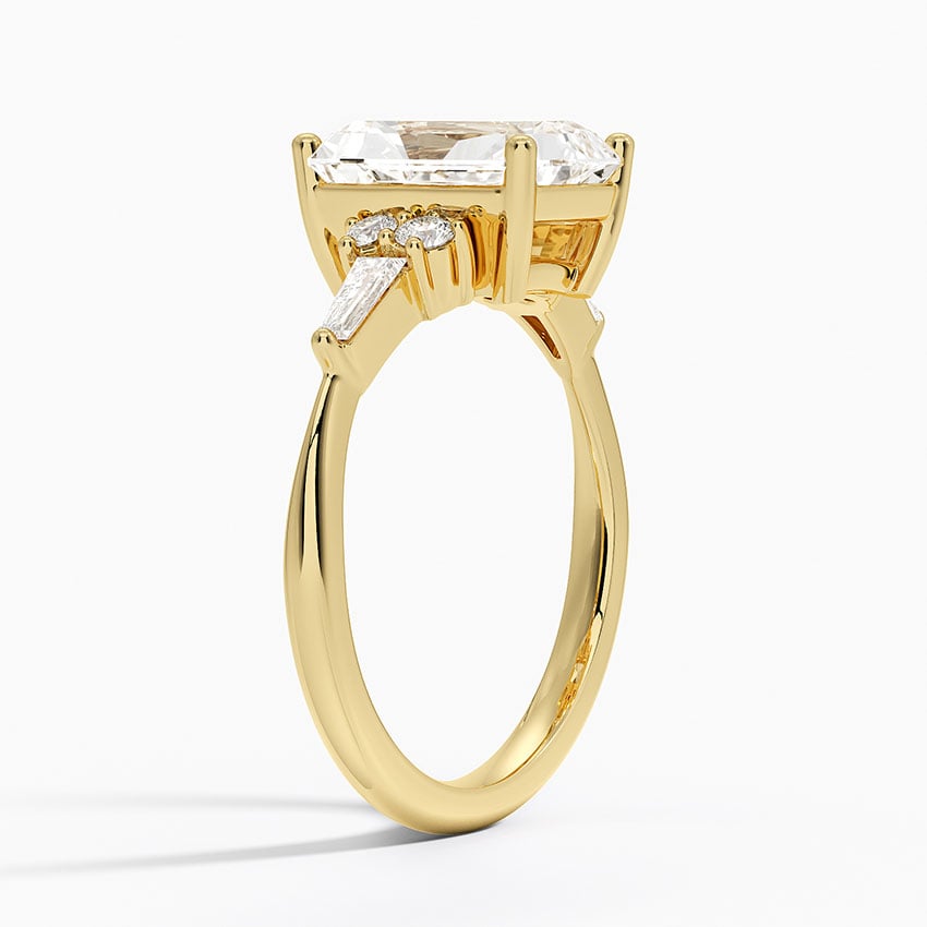 Round and Tapered Baguette Engagement Ring