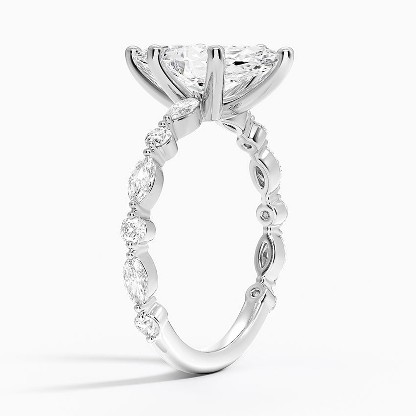 Alternating Marquise and Round Diamond Setting
