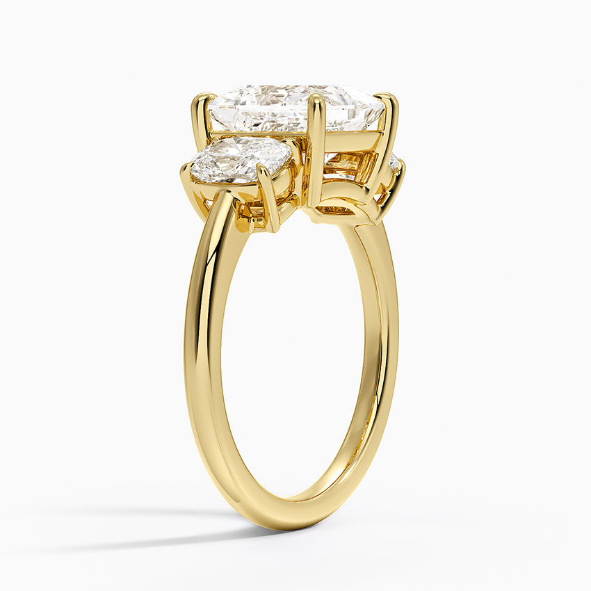 Luxe Faye Elongated Cushion Three Stone Diamond Ring