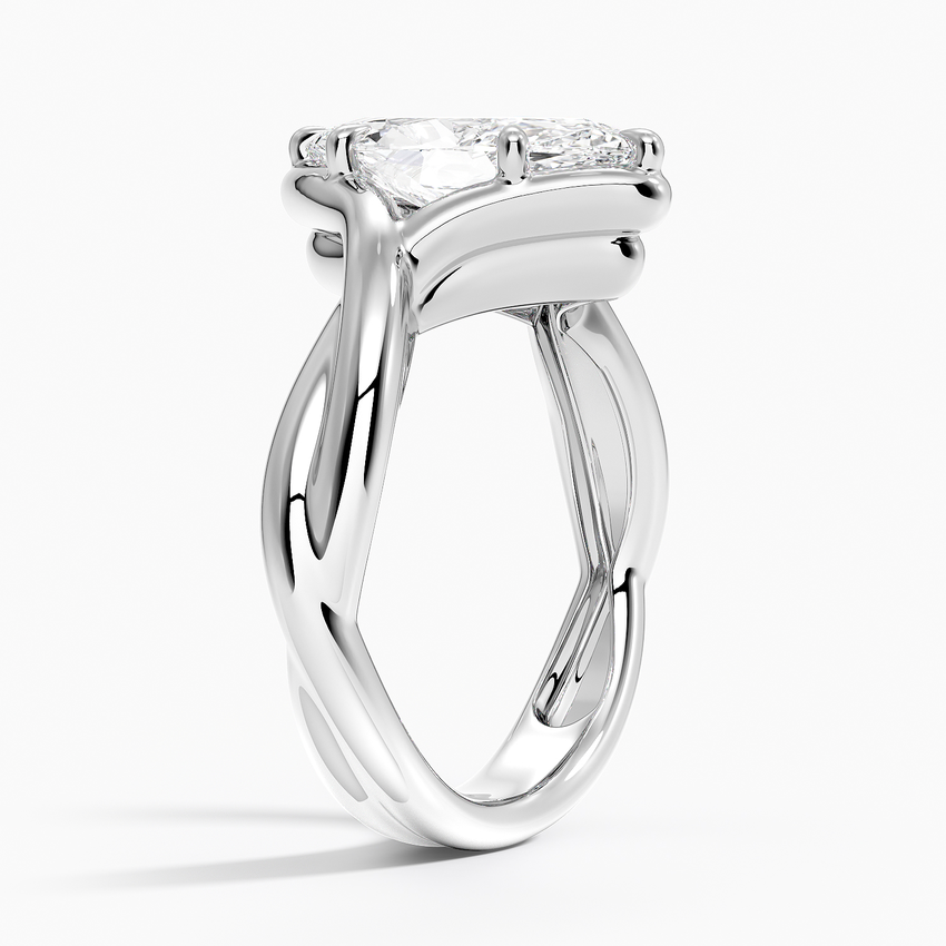 18K White Gold Remy Twisted Bezel Solitaire Diamond Ring
