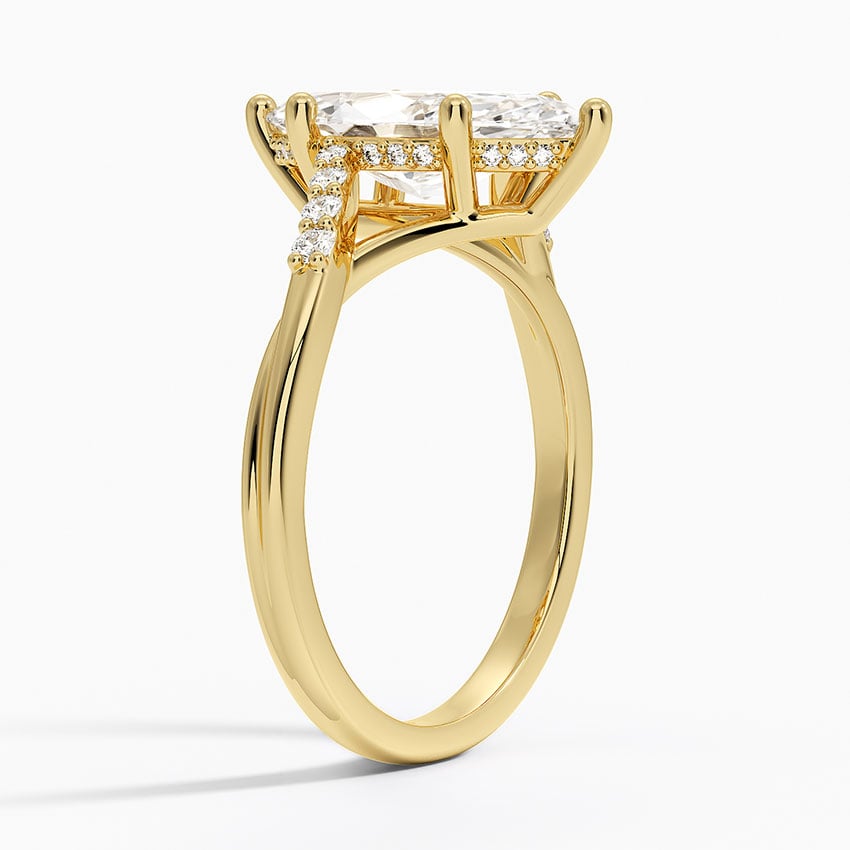 18K Yellow Gold Chamise Hidden Halo Diamond Ring