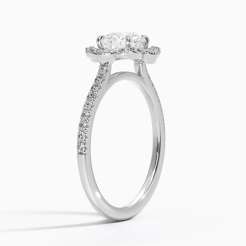 Platinum Reina Halo Diamond Ring
