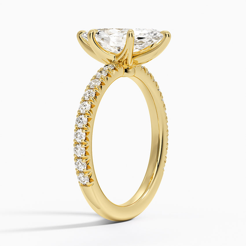 18K Yellow Gold Amelie Three-Quarter Coverage Diamond Ring