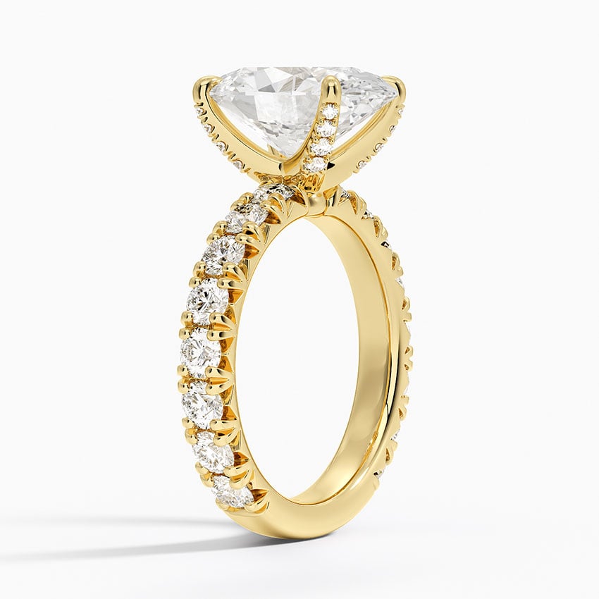 18K Yellow Gold Ellora Three-Quarter Coverage Diamond Ring