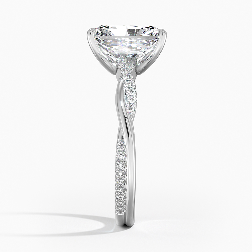 18K White Gold Petite Twisted Vine Diamond Ring (1/8 ct. tw.)