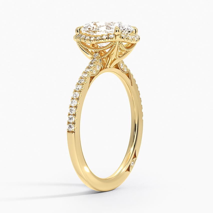 18K Yellow Gold Simply Tacori Cathedral Drape Diamond Ring