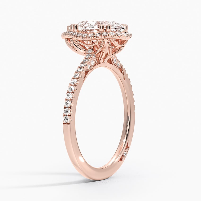 18K Rose Gold Simply Tacori Cathedral Drape Diamond Ring