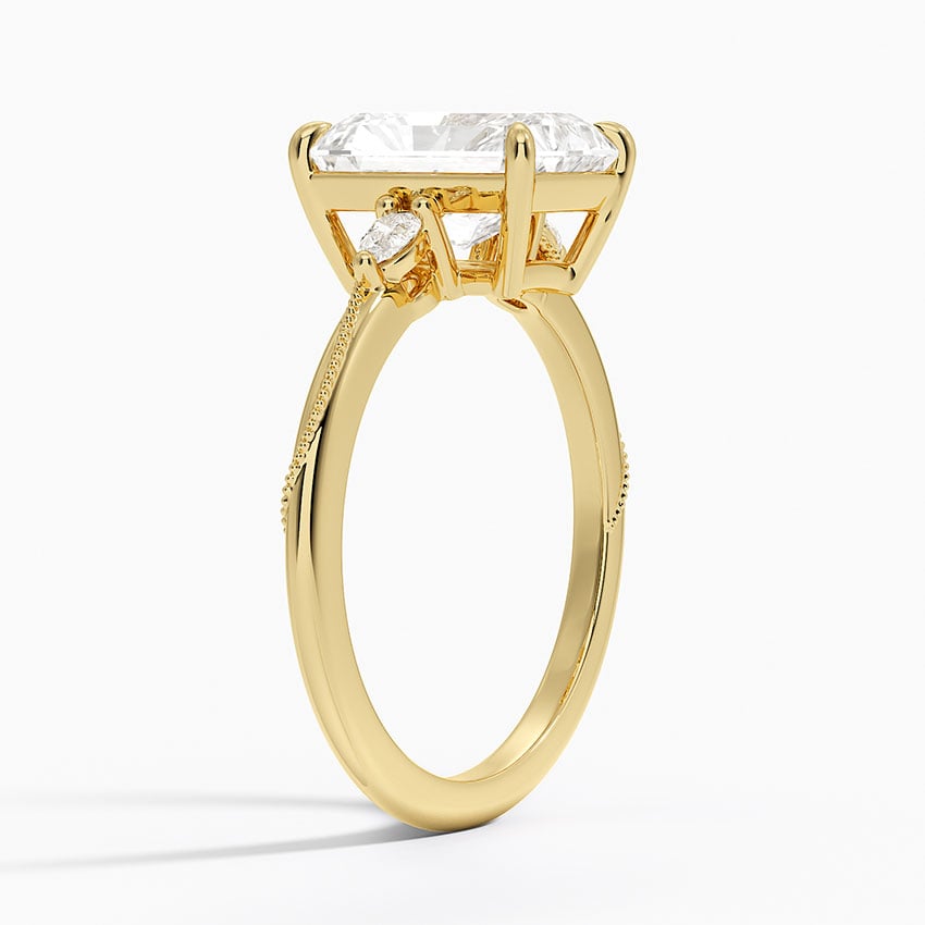 Camellia Three Stone Pear Diamond Ring