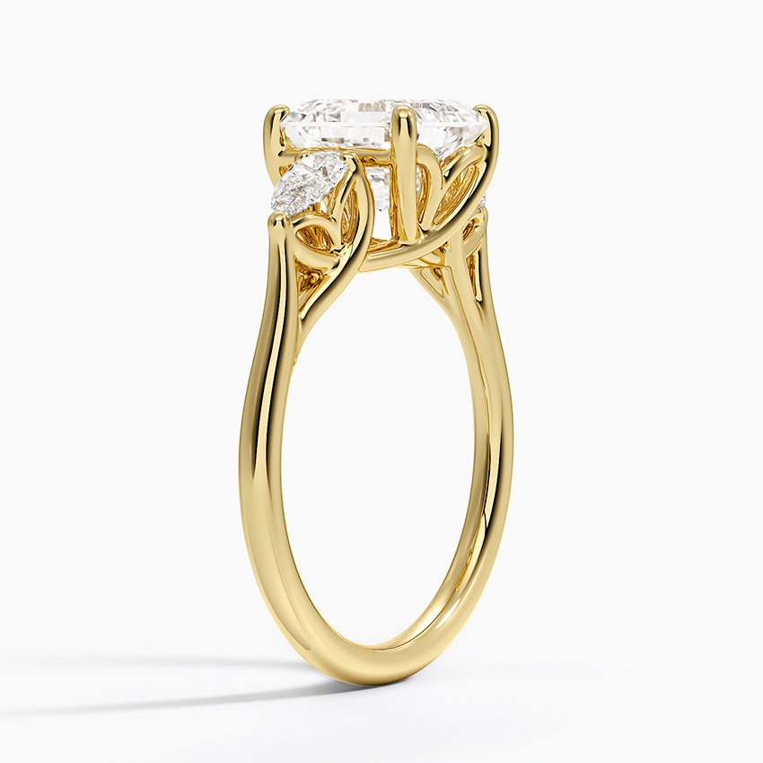 Trellis Three Stone Pear Diamond Ring