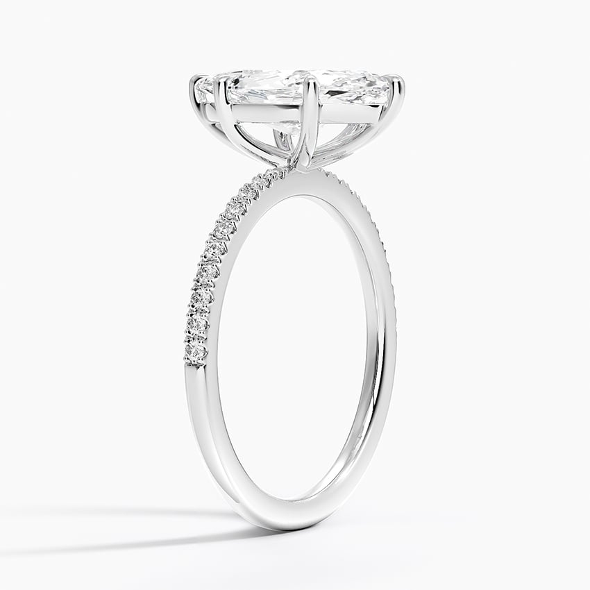 18K White Gold Perfect Fit Half-Coverage Diamond Ring