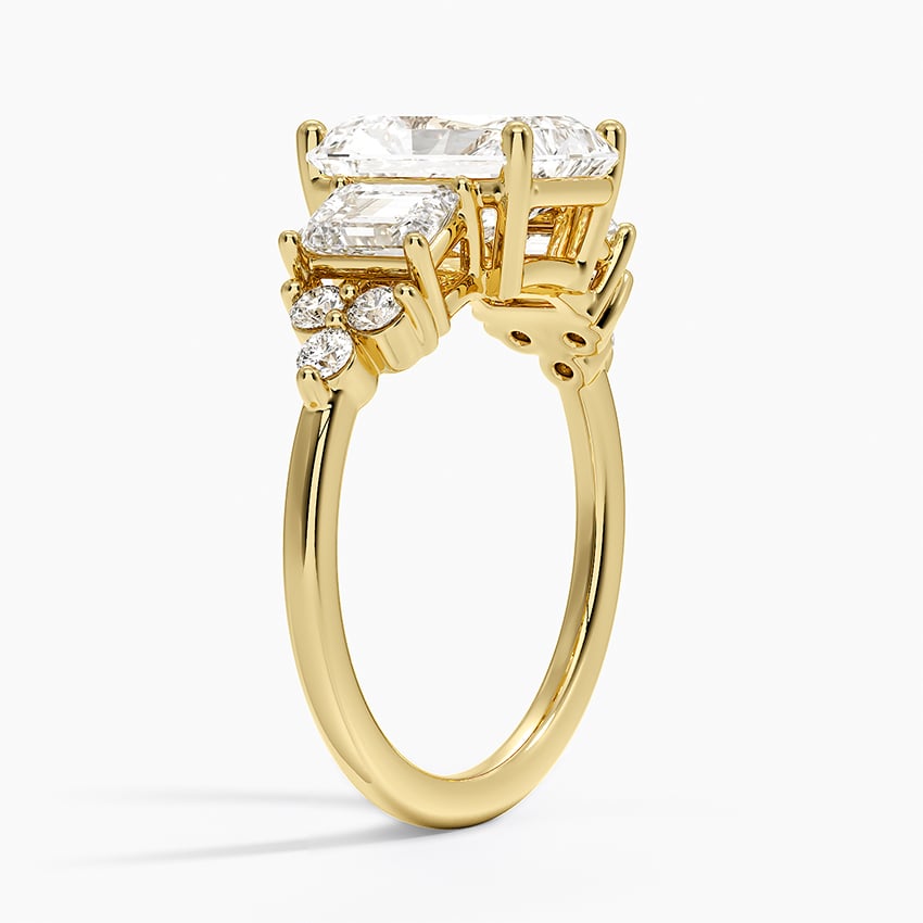 Low-Profile Cluster Diamond Engagement Ring