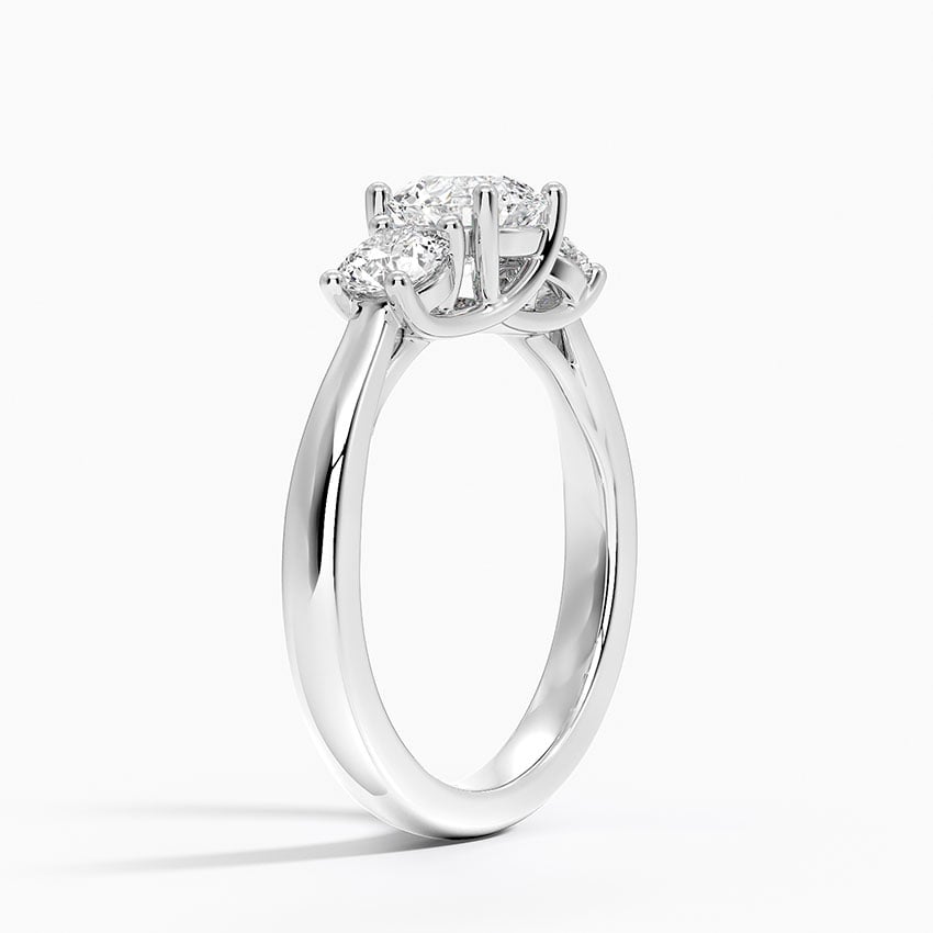 PT Morganite Petite Three Stone Trellis Diamond Ring (1/3 ct. tw.), large top view