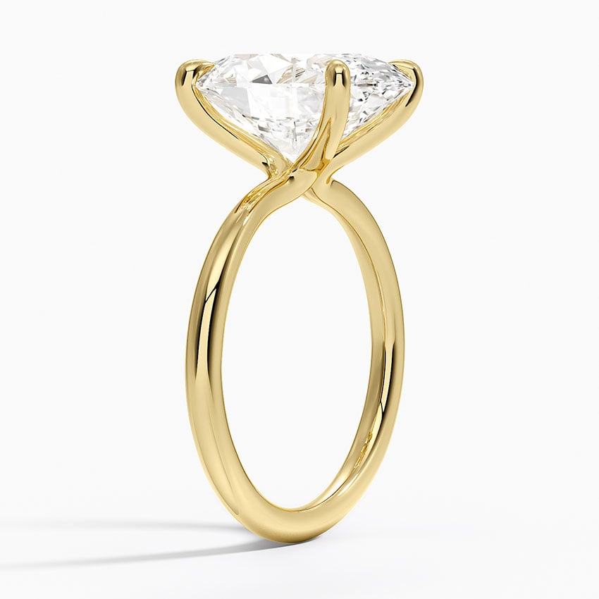 18K Yellow Gold 2mm Freesia Solitaire Ring