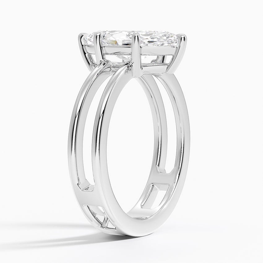 Platinum Aimee Open Double Band Solitaire Ring