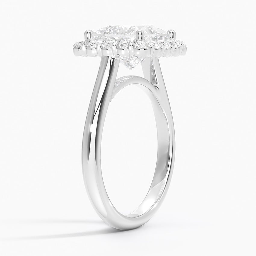 18K White Gold Lotus Flower Halo Diamond Ring (1/4 ct. tw.)