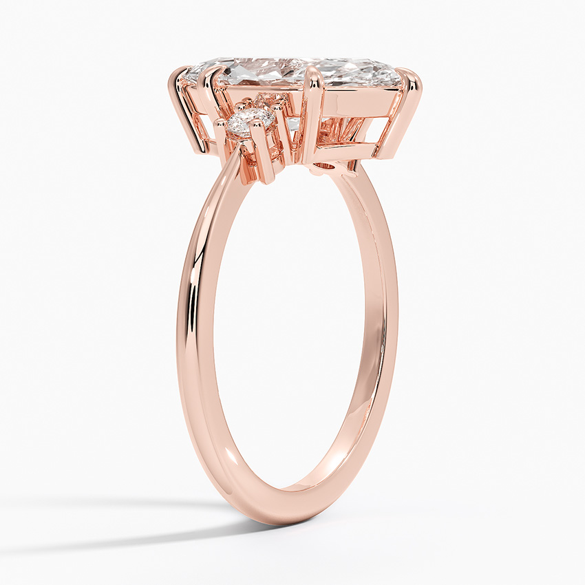 Petite Selene Three Stone Diamond Ring (1/10 ct. tw.) in 14K Rose Gold