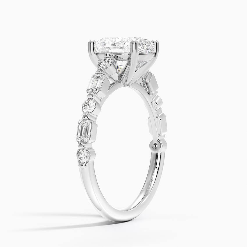 14K White Gold Kensington Half Coverage Diamond Ring