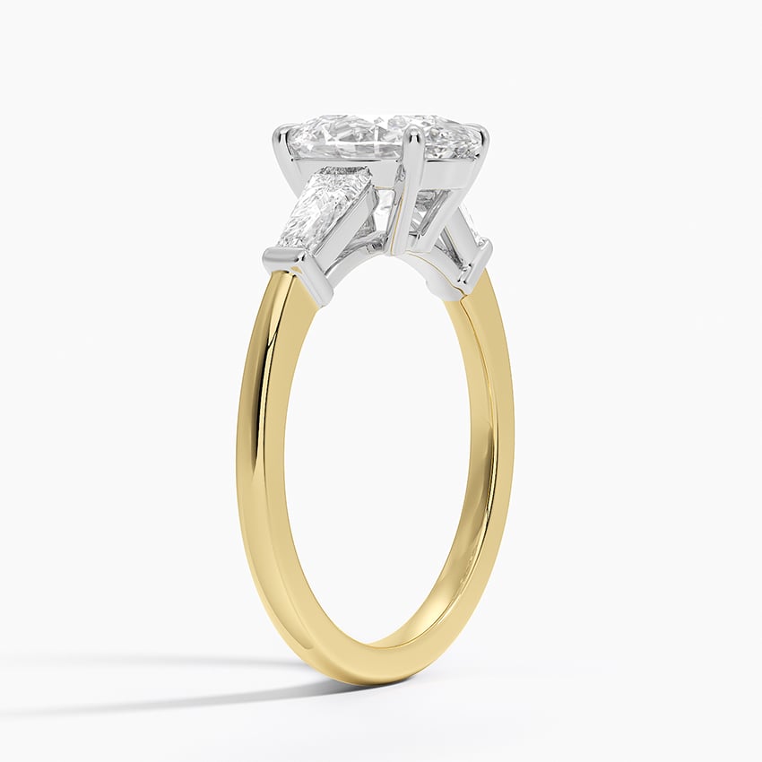 Mixed Metal Symphony Three Stone Diamond Ring