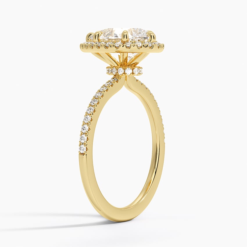 18K Yellow Gold Waverly Hidden Halo Diamond Ring