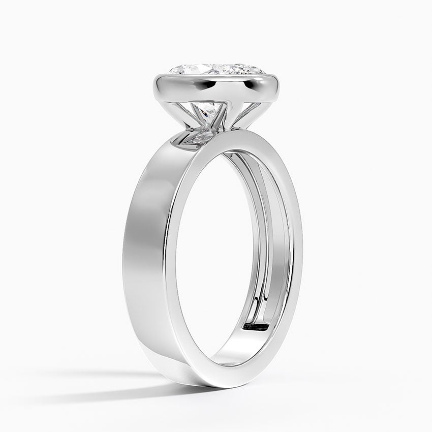 14K White Gold Peyton Bezel Diamond Solitaire Ring