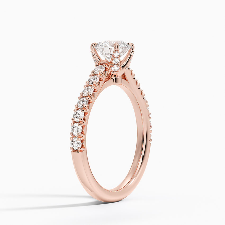 Lab Grown Sapphire Sienna Half Coverage Hidden Accents Lab Diamond Ring (1/2 ct. tw.) in 14K Rose Gold