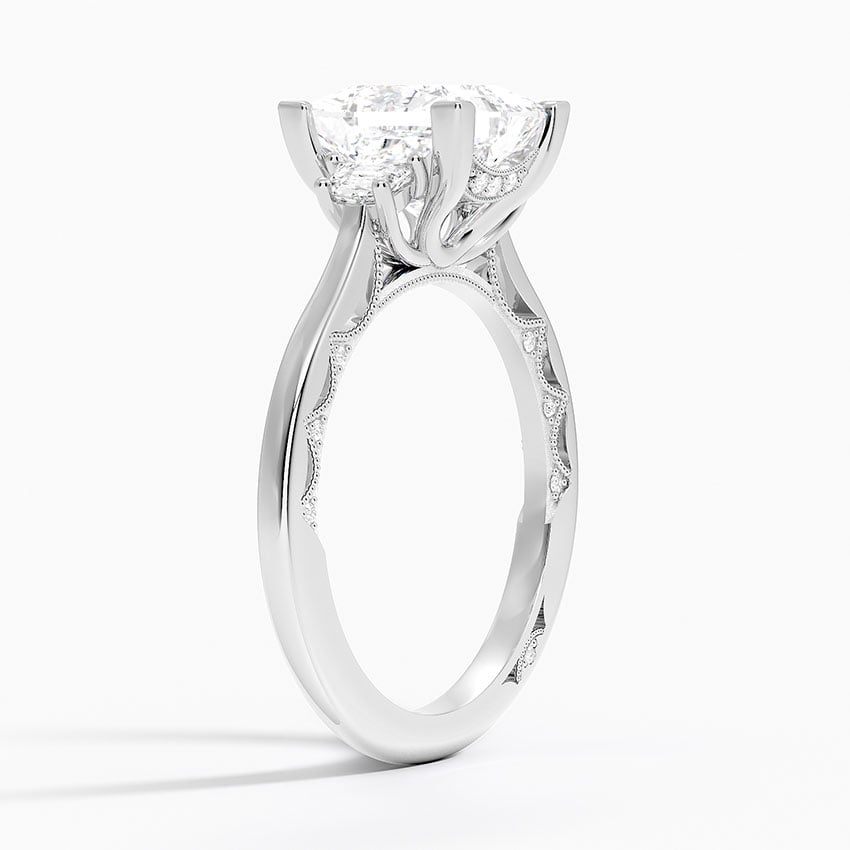Tacori Lunetta Crescent Three Stone Diamond Ring