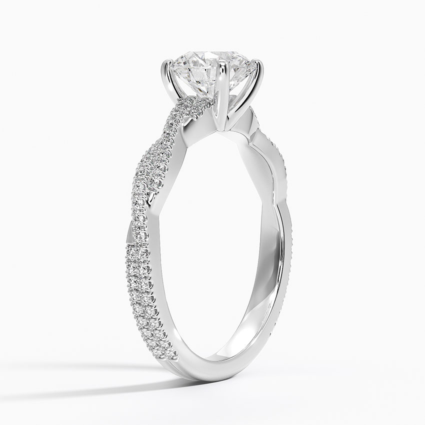 18K White Gold Petite Luxe Twisted Vine Diamond Ring (1/4 ct. tw.)