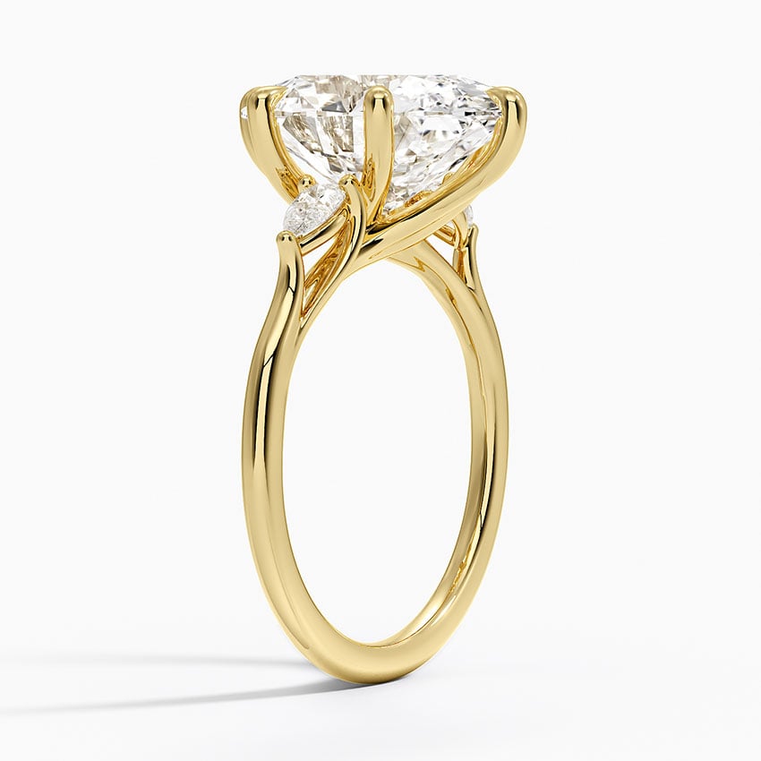 18K Yellow Gold Delilah Three Stone Pear Diamond Ring (1/5 ct. tw.)