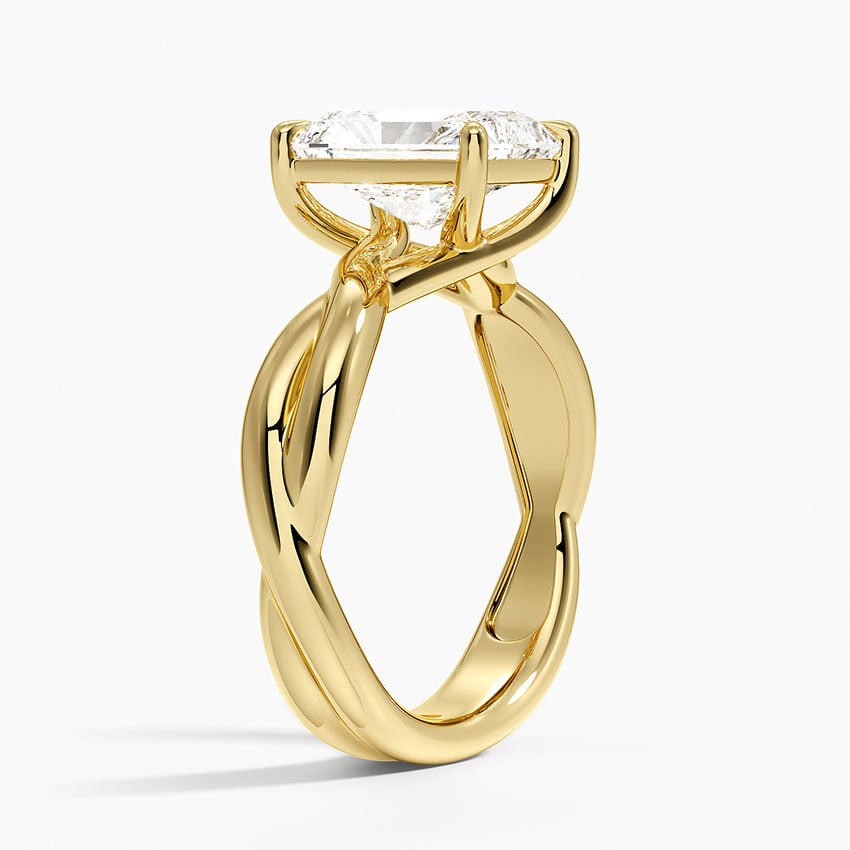 18K Yellow Gold Hazel Twist Solitaire Diamond Ring