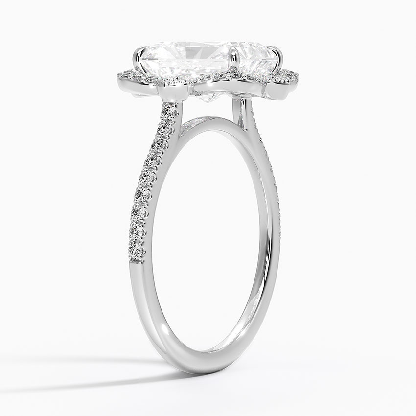 18K White Gold Reina Halo Diamond Ring