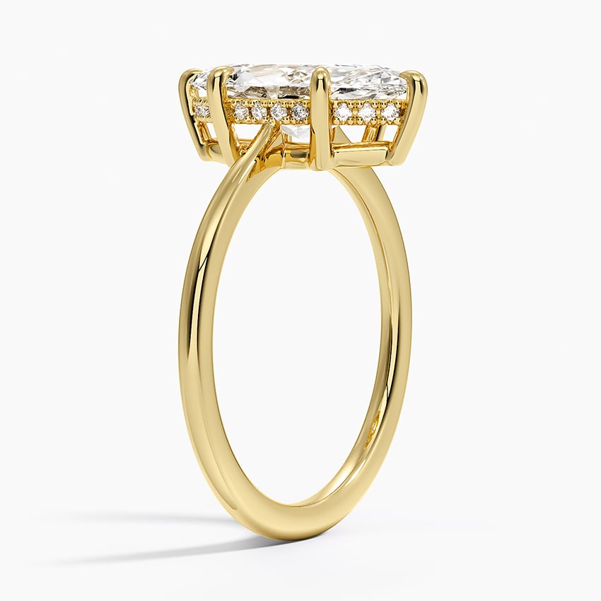 18K Yellow Gold Elle Hidden Halo Diamond Ring