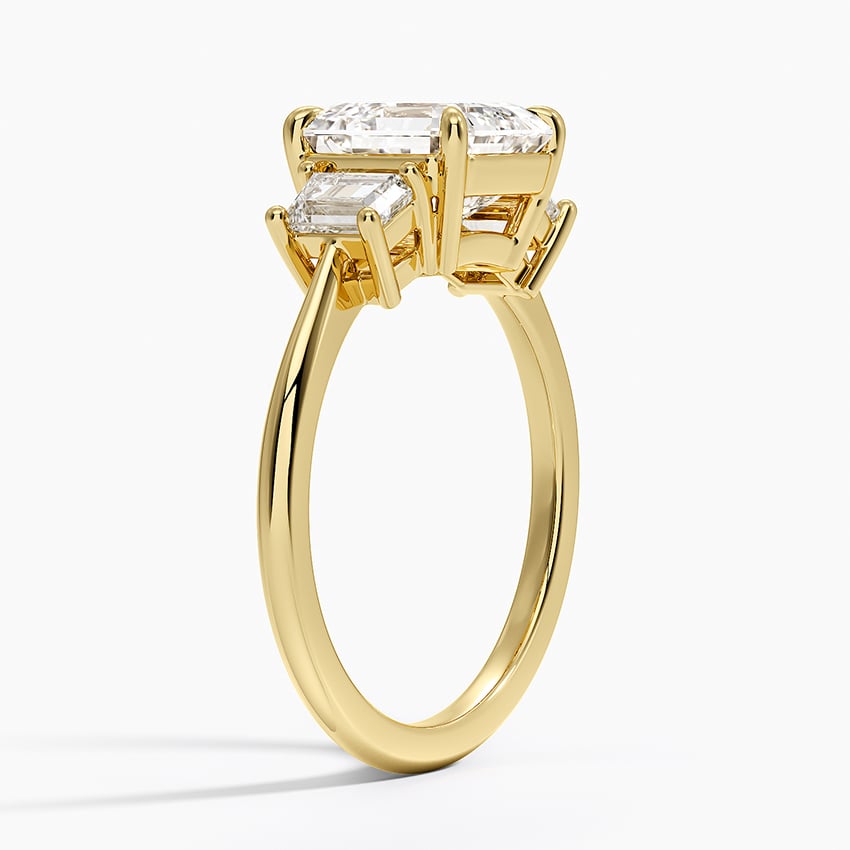 Embrace Three Stone Trapezoid Diamond Ring