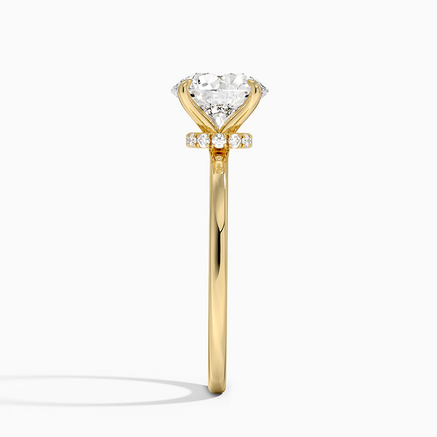 18K Yellow Gold Secret Halo Diamond Ring