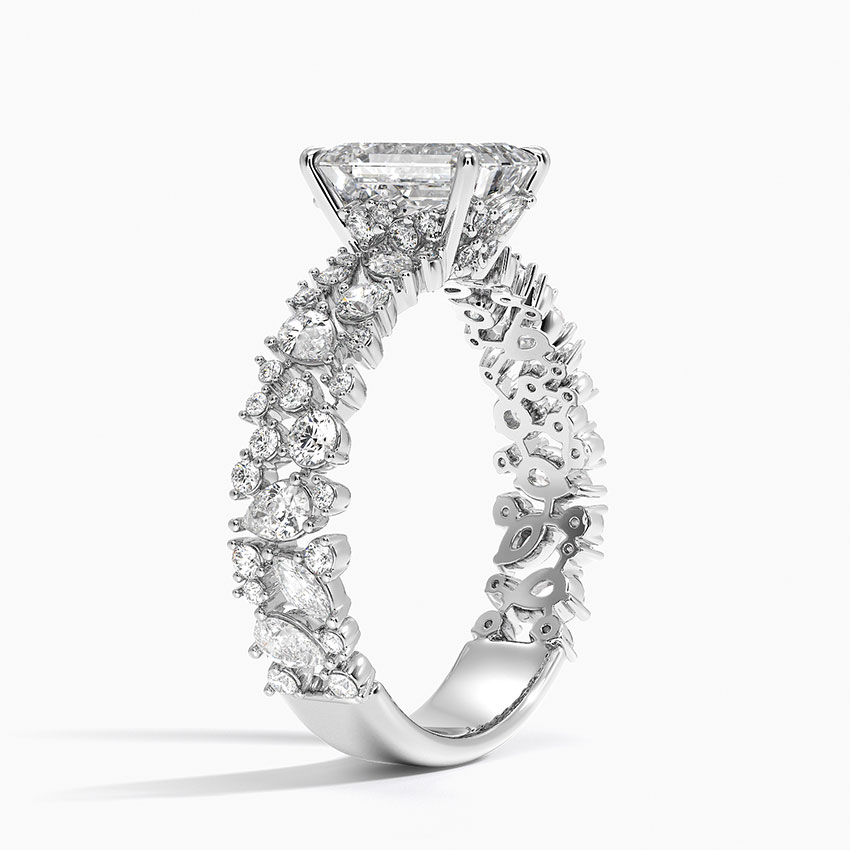 Aquamarine Glacé Diamond Ring in 18K White Gold