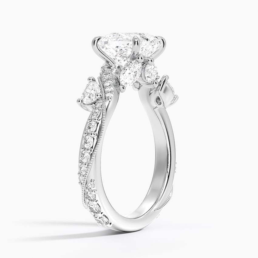 18K White Gold Grand Camellia Diamond Ring