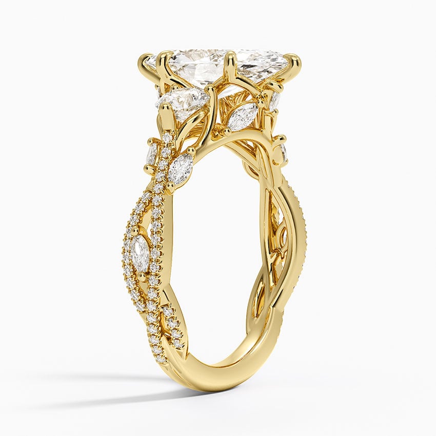 18K Yellow Gold Luxe Secret Garden Three Stone Diamond Ring (1 ct. tw.)